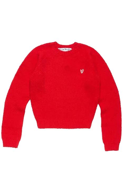maglione girocollo cropped donna rosso ACNE STUDIOS | A60597AZT